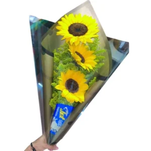 ramo de girasoles en cali + chocolatina ref 32