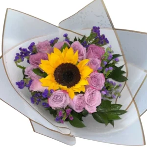 ramo de girasol con rosas en cali ref 39