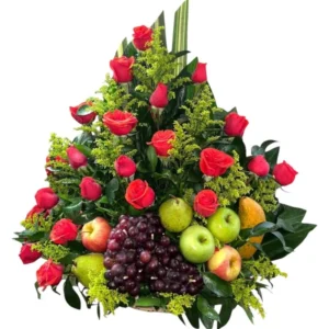 floristeria en cali: frutero con rosas salmon ref 23