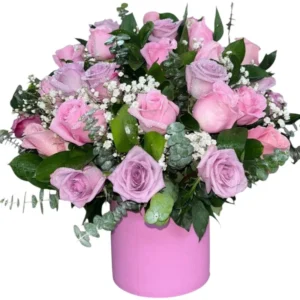 flores en cali: cilindro de 50 rosas ref 16