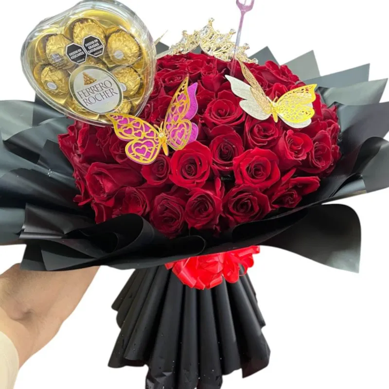 Ramo buchón gigante de 100 rosas rojas para cumpleaños con entrega a domicilio en Cali.
