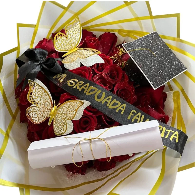 ramo buchon de 50 rosas para graduacion ref 70