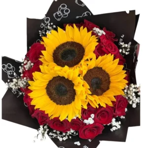 ramo de girasoles y rosas ref 61