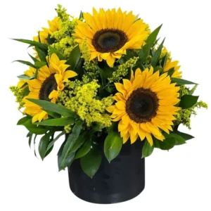 Arreglo floral con girasoles amarillos para entrega a domicilio en Cali.