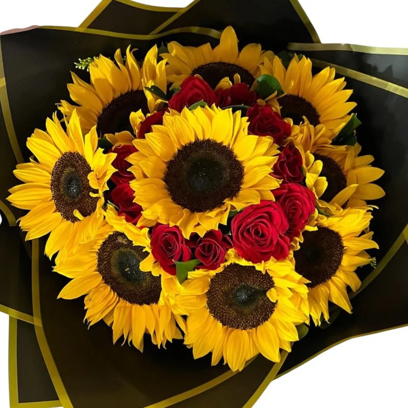 Bouquet de girasoles amarillos para regalo a domicilio en Cali.