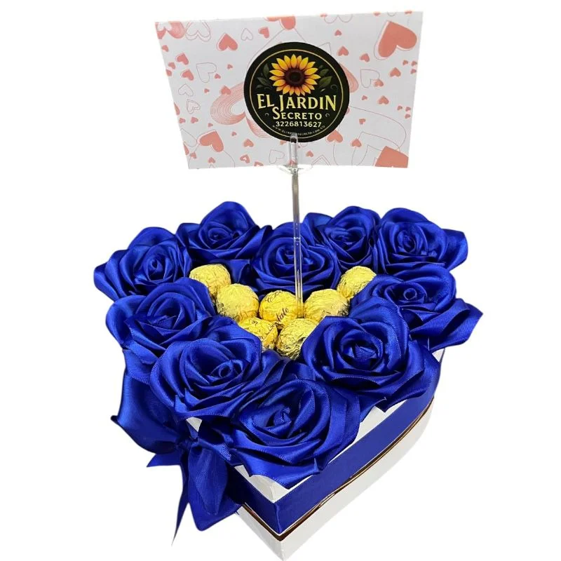 Corazon de Rosas Eternas con Ferreros Rocher en Cali ref 106
