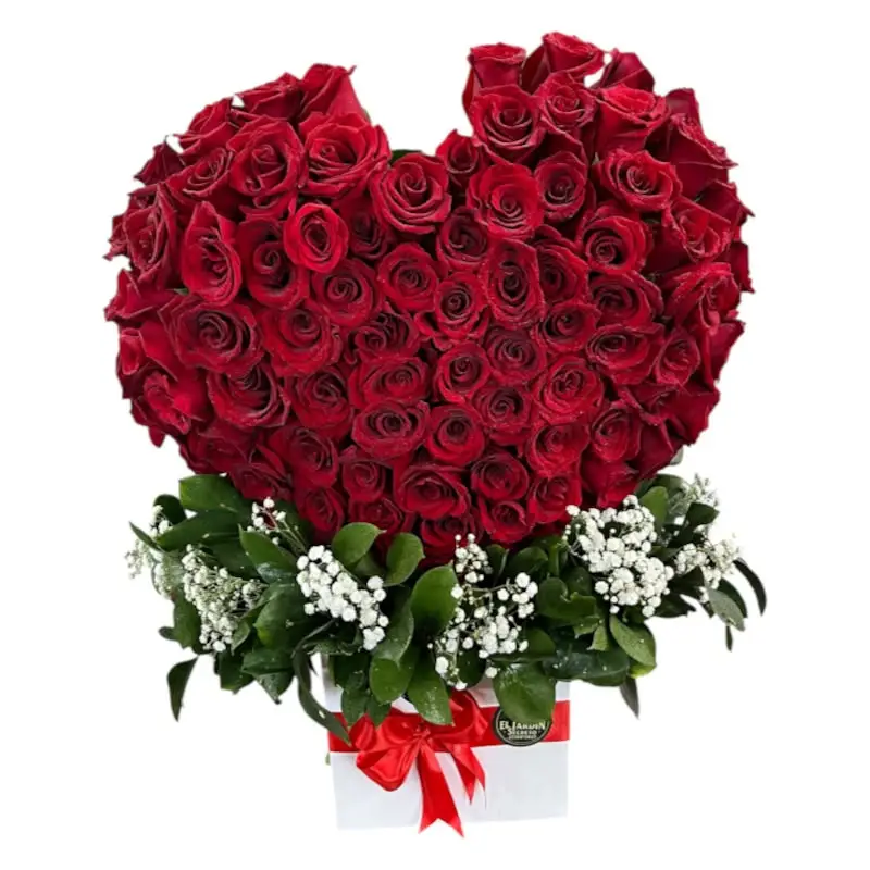 Corazon 3D de 100 rosas en Cali ref 105