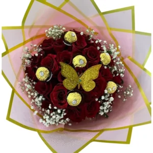 Ramo de Rosas con Ferreros Rocher ref 133