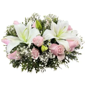 Arreglo Floral con Lirios y Rosas en Cali ref 135