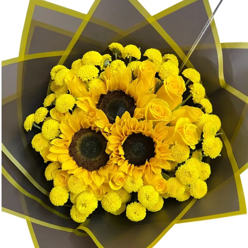 Ramo de girasoles frescos para el Dia de las Flores Amarillas con domicilio en Cali