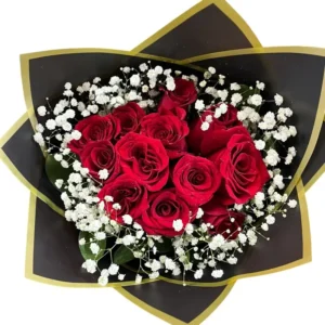Ramo de 12 Rosas con Perla ref 141