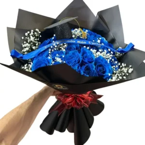 Ramo de Rosas Azules: Ramo de Grado para Hombre ref 161