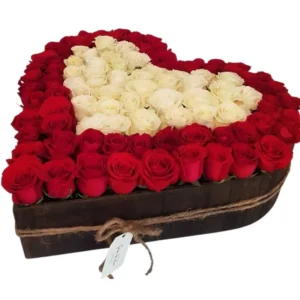 Corazon de 100 Rosas en 2 Tonos ref 167